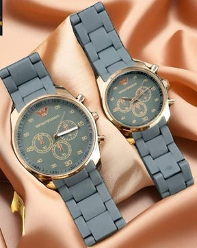 Couple Rubber Watch - Grey