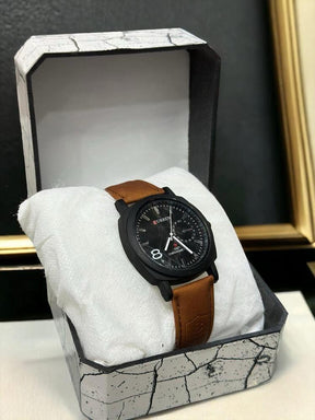 Men's Leather Strap Watch