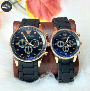 Water Resistant Quartz Chronograph Couple Water - 2 Pcs Unisex Set