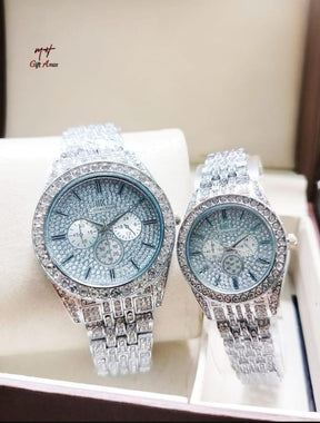 Stylish Quartz Couple Watch - 2 Pcs Set